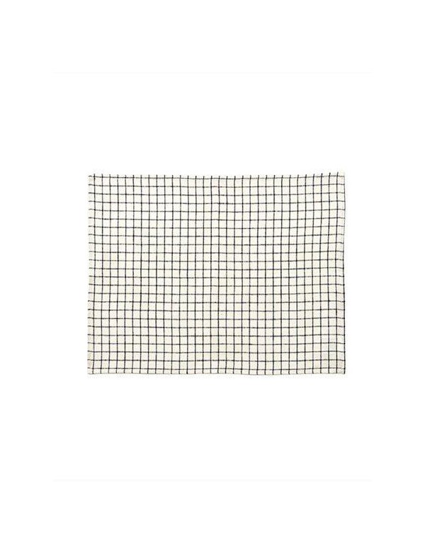 Fog Linen - Set de table en lin à carreaux blanc et noir